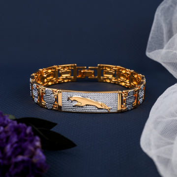 Slant Gold Plated Unisex Loose Bracelet