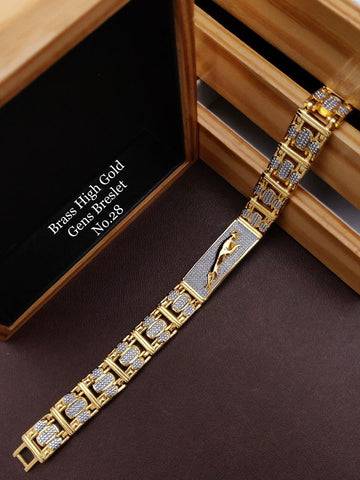Slant Gold Plated Unisex Loose Bracelet