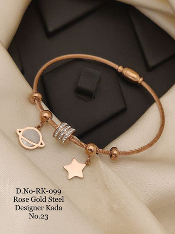 Fancy Design with Diamond Gold Plated Bracelet