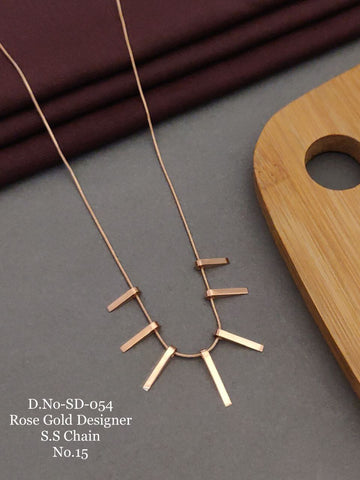 Gold Plated AD Stone Chain Pendant