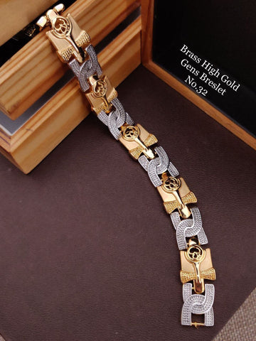 Diogo With Diamond And Gold Plated Unisex Silicone Bracelet