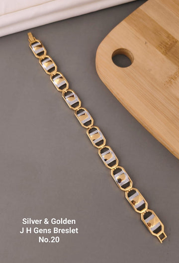 Decorative Design with Diamond Gold Plated Unisex Rubber Bracelet