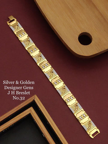 Ligature Gold Plated Unisex Loose Bracelet