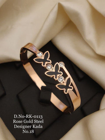 Brilliant Design with Diamond Gold Plated Kada Bracelet