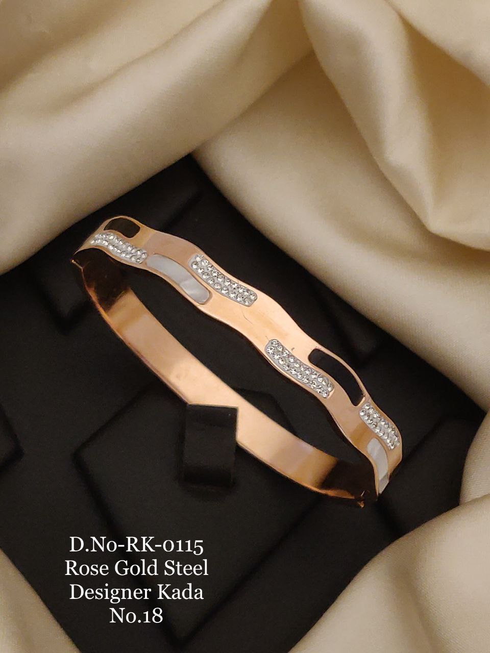 Glittering Design with Diamond Gold Plated Kada Bracelet
