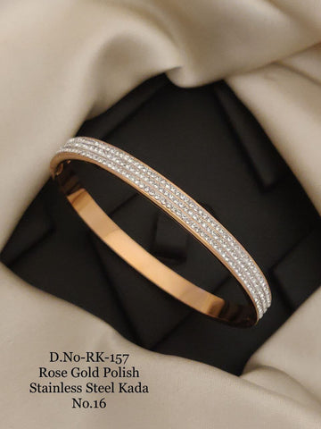 ROUND ROPE ROSE GOLD PLATED KADA BRACELET