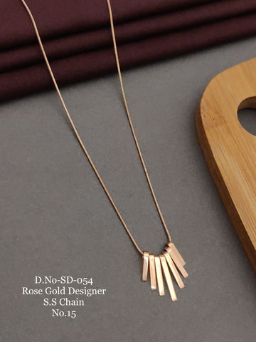 Gold Plated AD Stone Chain Pendant