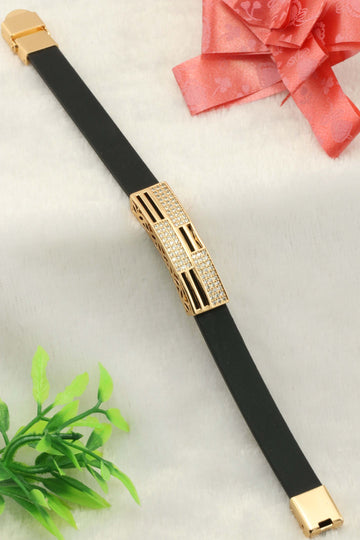 Graceful Design Black & Golden Color Unisex Loose Bracelet