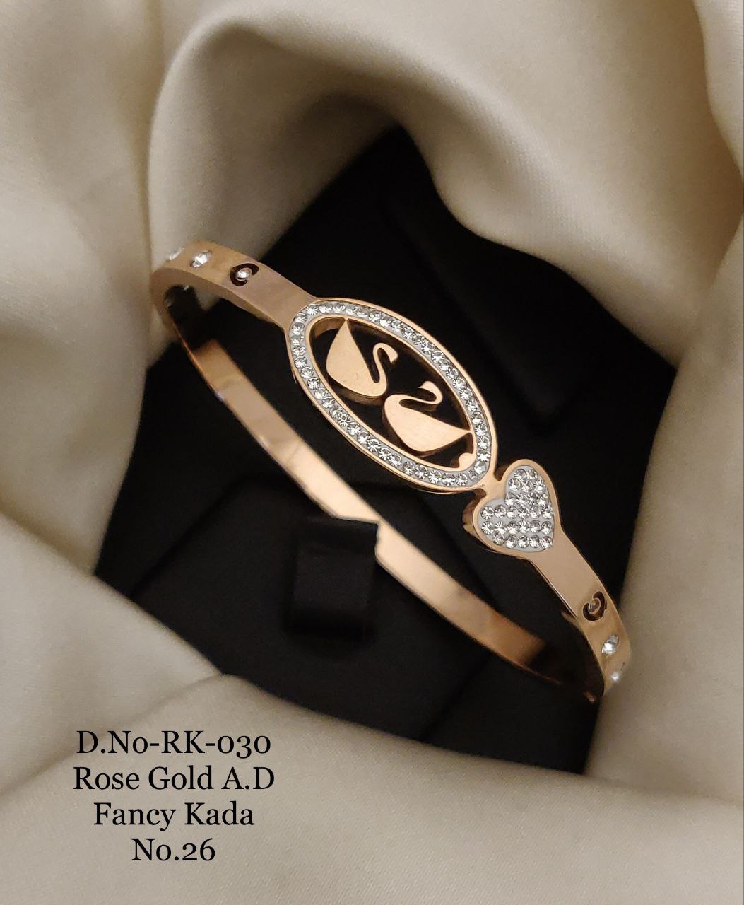Diamond Fashionable Rose Gold Plated Kada Bracelet
