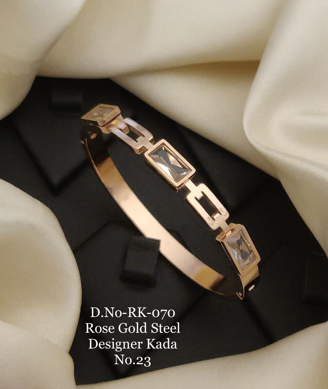 Glittering Design with Diamond Gold Plated Kada Bracelet