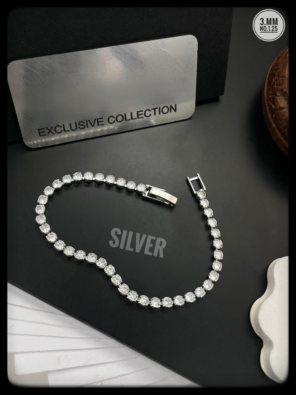 ORION DIAMOND SILVER PLATED BRACELET