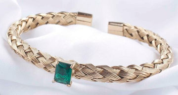 ARIYA  EMARALAD 18K GOLD PLATED KADA BRACELET