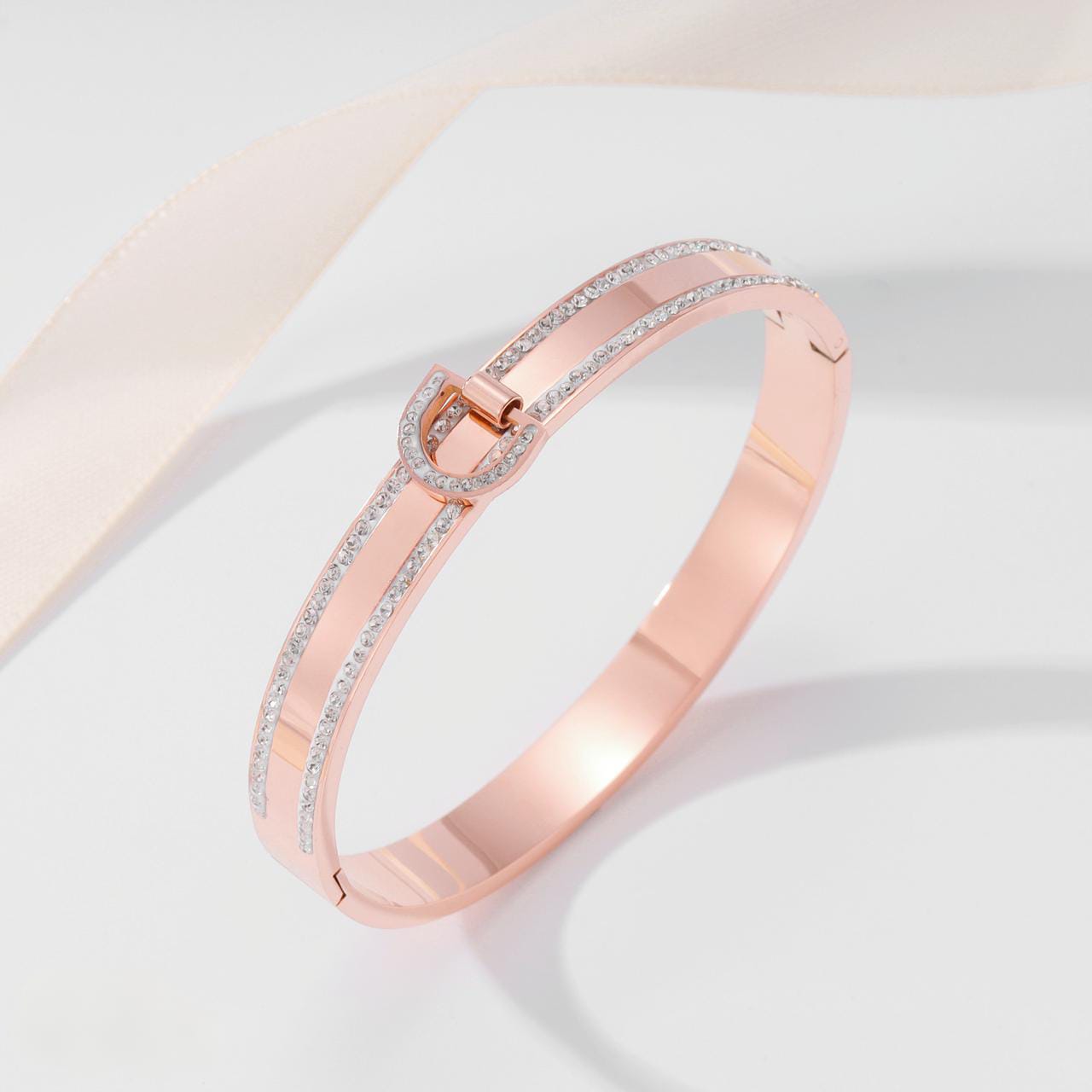 FINNO ROSE GOLD PLATED KADA BRACELET