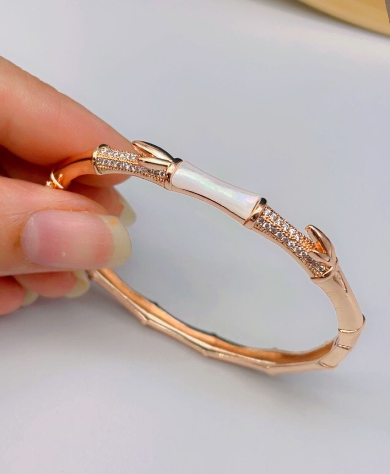 HYLEE ROSE GOLD PLATED KADA BRACELET