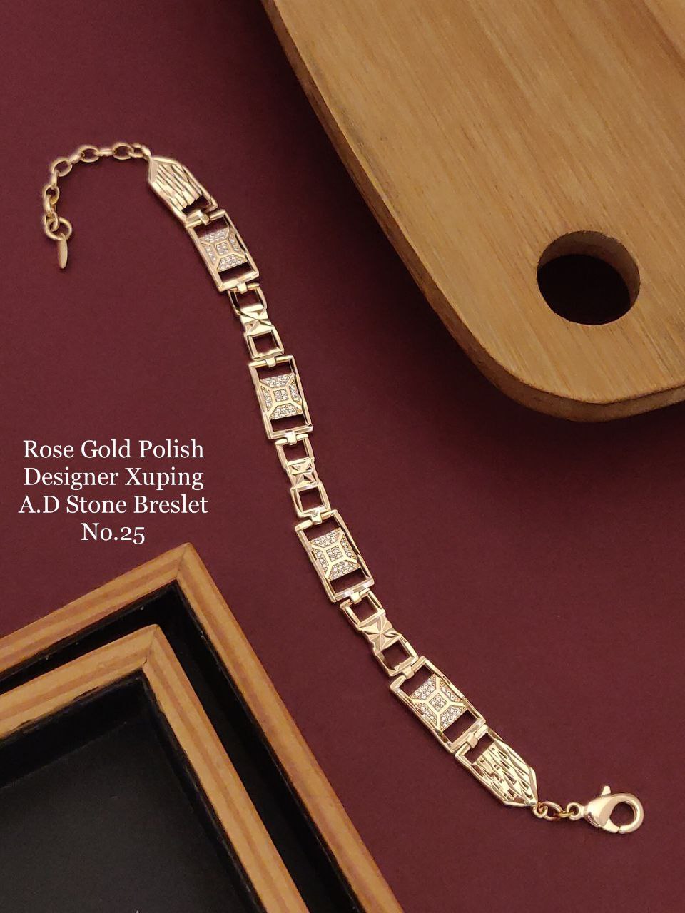 Benz Dimond Gold Plated Unisex Loose Bracelet