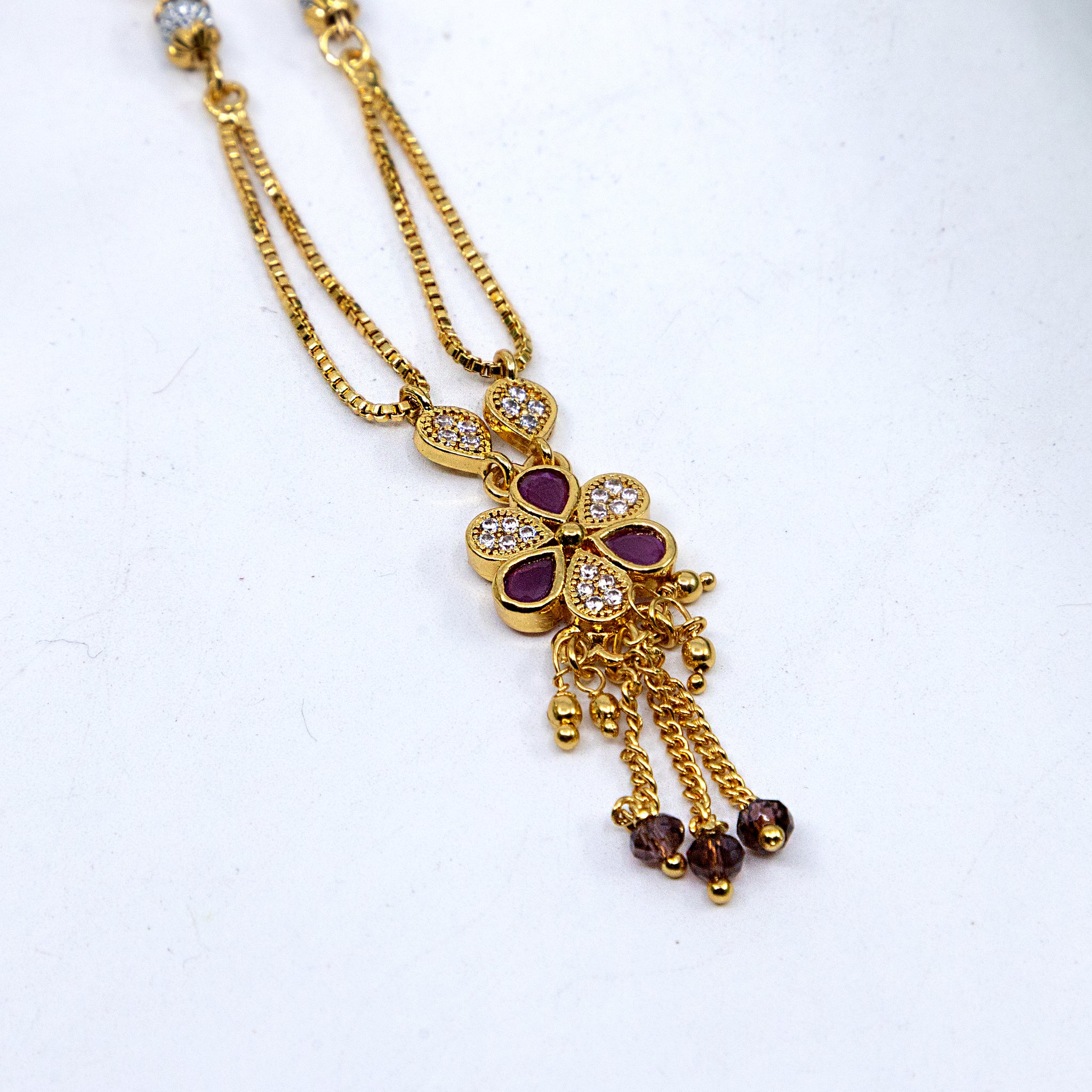 1 Gram Gold Plated with Diamond Superior Quality Necklace