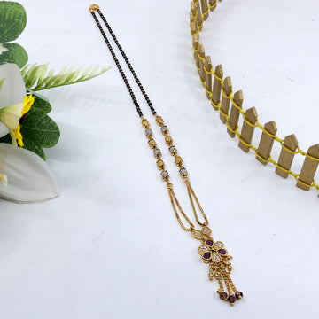 1 Gram Gold Plated with Diamond Superior Quality Necklace