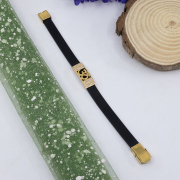 Omkar With Diamond Unisex Silicone Bracelet